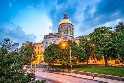 Georgia capitol at dusk